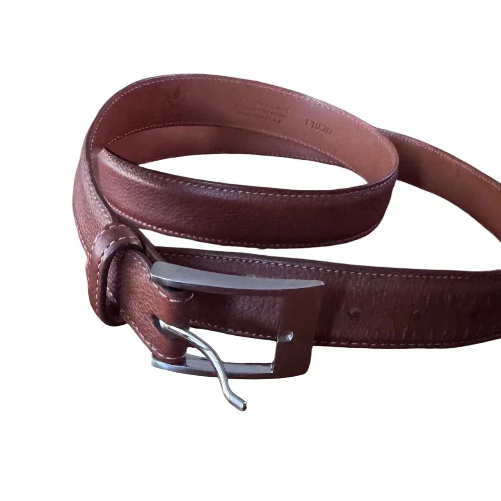 Martin Dingman Mens Brown Scotch Grain Leather Belt‎ Handcrafted USA Size 40 EUC